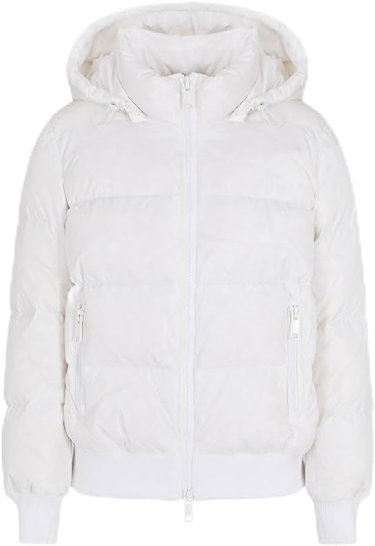 Detalle de Armani Exchange Icon Project - Veste Femme Logo Patch, Short Length, Duvet véritable