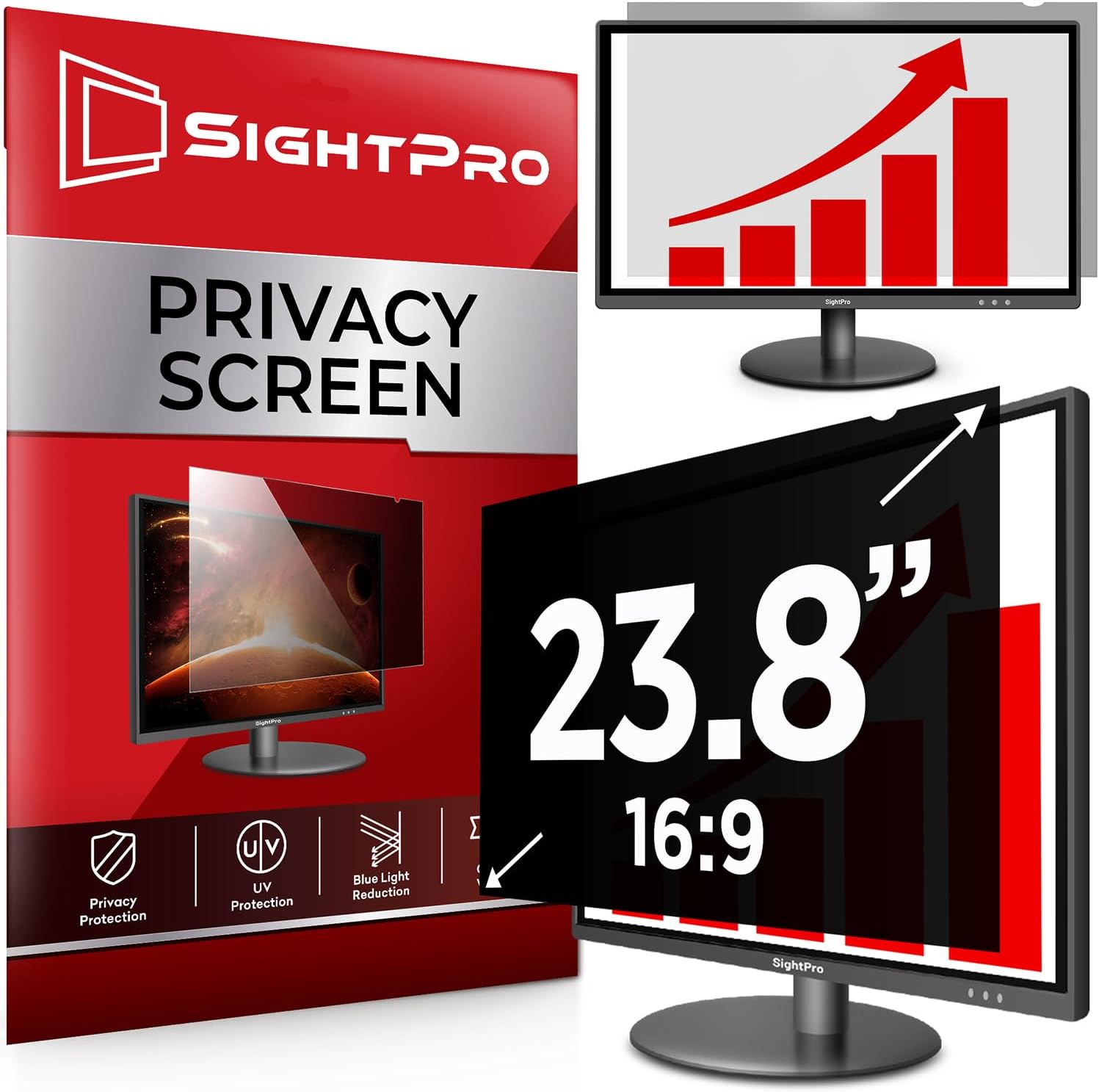 Detalle de SightPro SP-PSB238169 / PF238W9B 23.8-Inch Privacy Screen Filter, 16:9 Anti-Glare