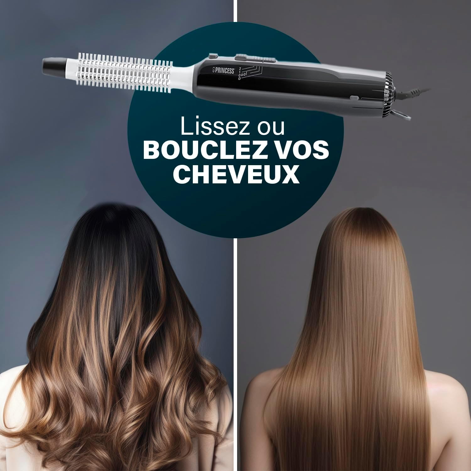 Detalle 2 de Princess 529202 Brosse coiffante Cool Curl CC 300 Noire