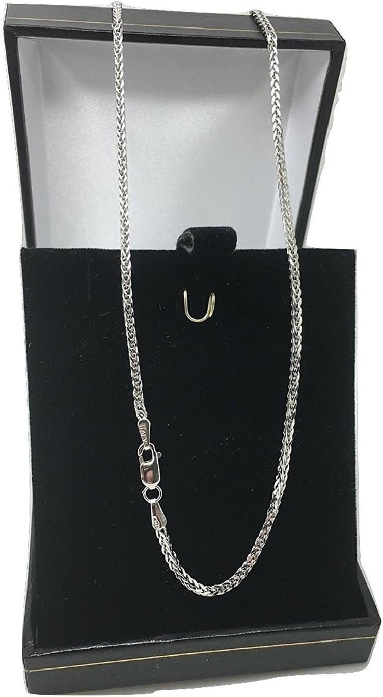 Detalle 1 de PRINS JEWELS 14 Carats 585 Brillant Spiga chaîne en Or Blanc – Largeur 1,50 mm, longueurs disponibles
