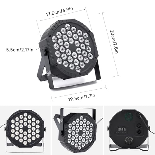 Detalle de VYmaksran Faretto LED Par 36 RGB – set da 4, DMX512 e telecomando per palco e feste