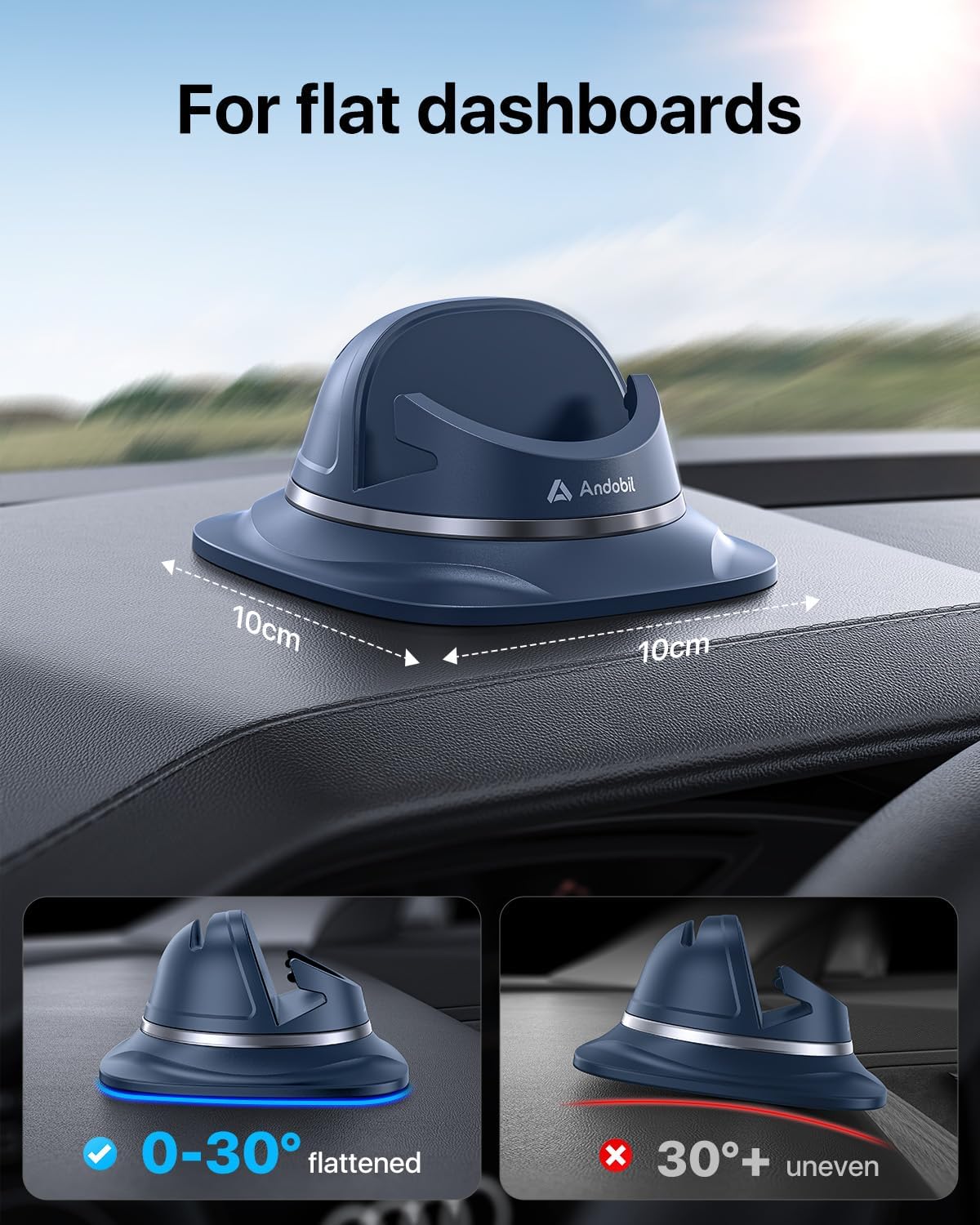 Detalle 2 de andobil Car Phone Holder for Cars (2026) – Simple & Firm Hold Dashboard Mount