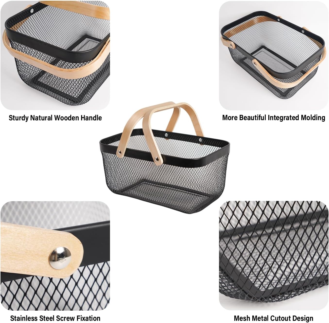 Detalle 2 de SANHSEHOME Metal Mesh Harvest Basket