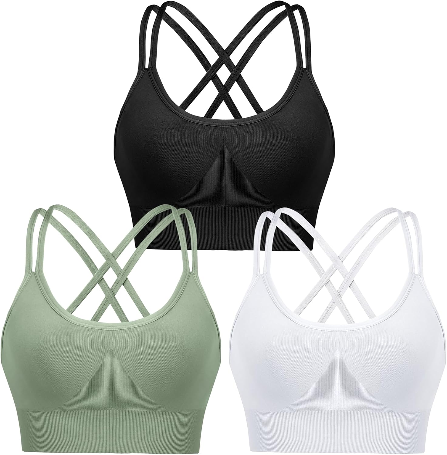 Thumbnail 5 de Leversic Reggiseno Sportivo Donna Top Palestra Fitness Imbottito Senza Ferretto Reggiseni Push Up per Yoga Jogging Gym S-XL
