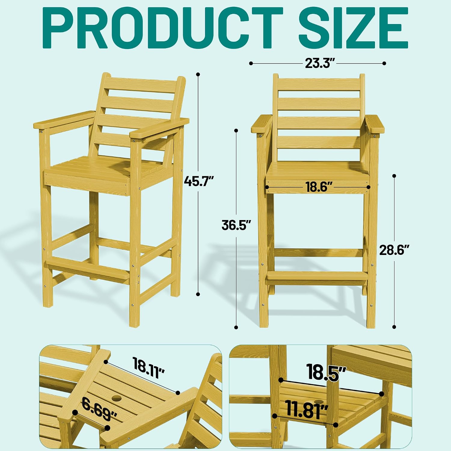 Detalle de PLUUV Adirondack Chairs in HDPE