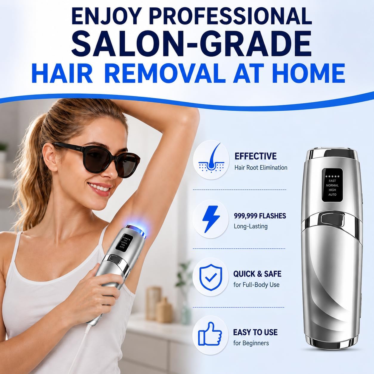 Thumbnail 3 de Mulbijeo Epilatore Luce Pulsata con Raffreddamento: depilazione domestica a 5°C, 9 livelli di energia