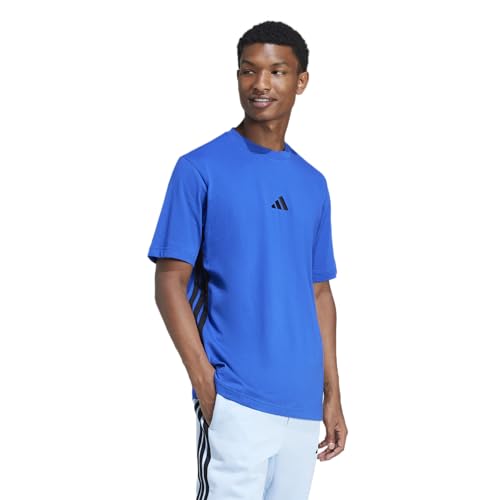 Thumbnail 3 de Camiseta adidas Uomo Essential Three Stripes Single Jersey de algodón con cuello redondo