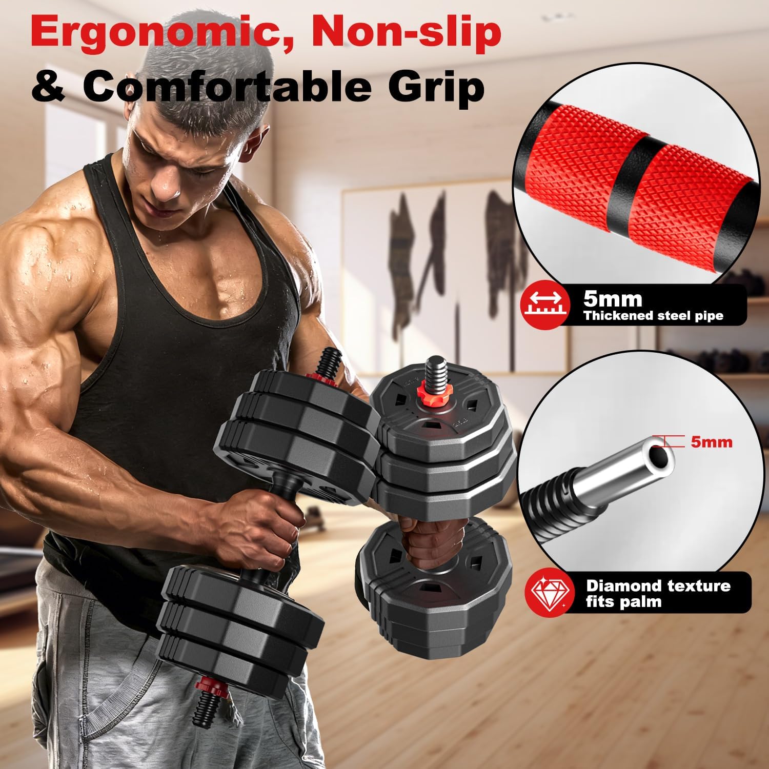 Detalle de Adjustable Dumbbell Set, 5-in-1
