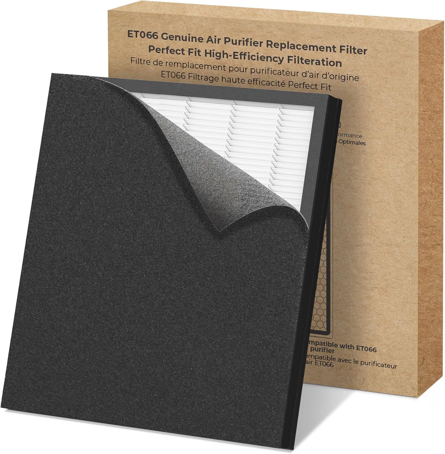 Detalle 2 de EVALIT Genuine ET066 Air Purifier Replacement Filter (Pet Dander Version) – HEPA 3-stage filtration, washable pre-filter