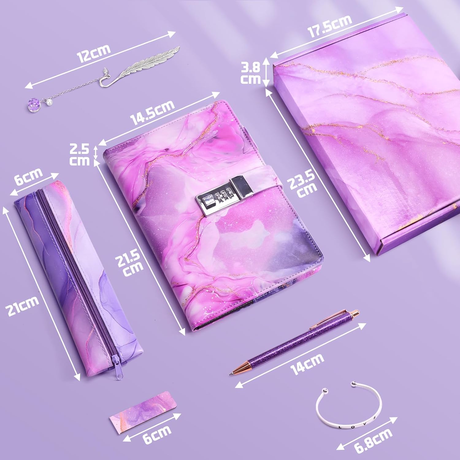 Thumbnail 1 de ZOOI Secret Diary Gift Set for Girls – Lockable Diary, Pen, Pouch & Accessories for 6–13 Year Olds