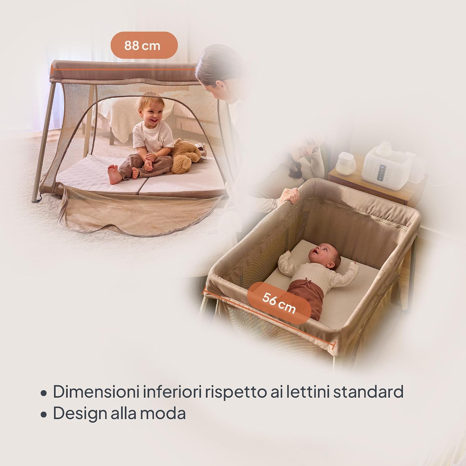Thumbnail 5 de Lionelo Alice Lettino da Viaggio 3 in 1: culla co-sleeping e box gioco pieghevole 104×70 cm