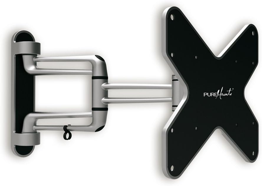 Thumbnail 5 de PureMounts STYLE-23C Wandhalterung für TV (33–69 cm), neig- & drehbar, VESA 100×100, schwarz/silber