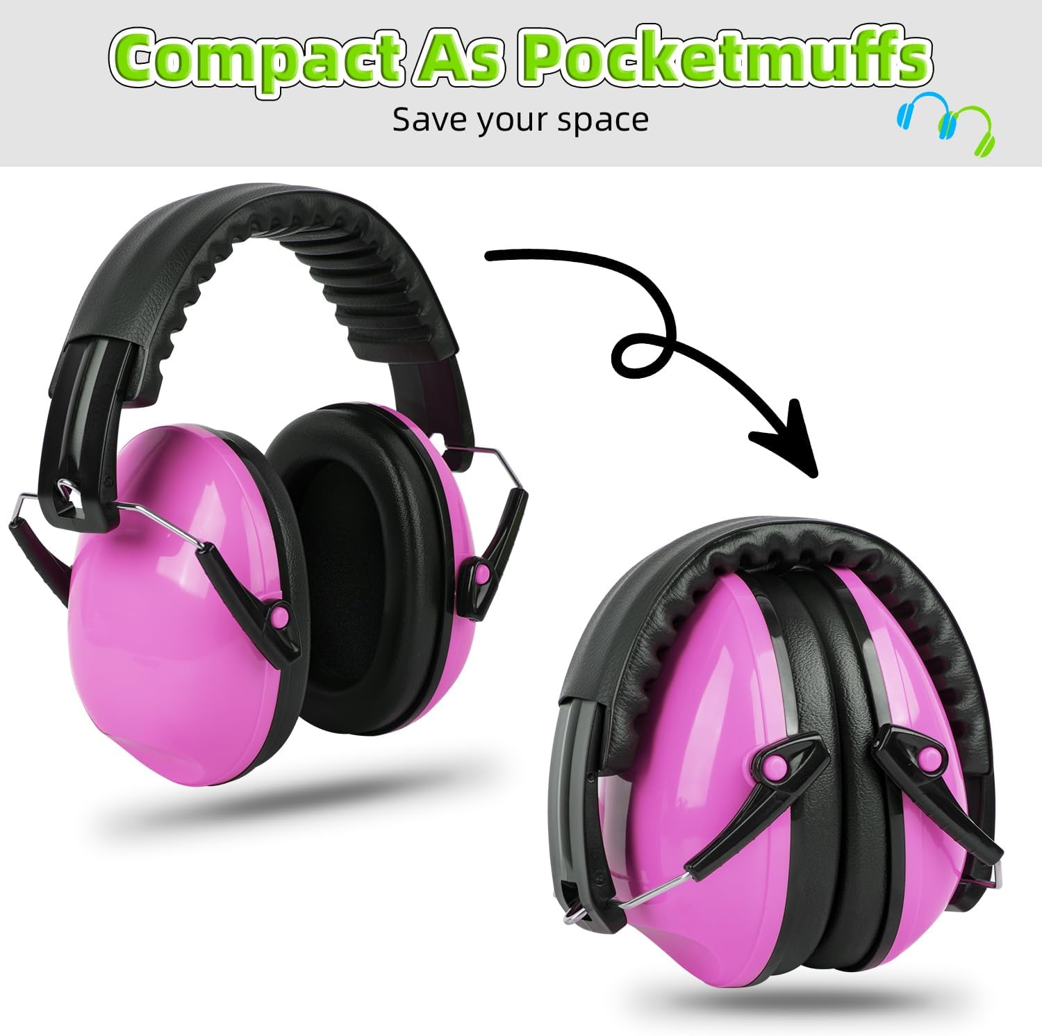 Detalle 2 de BOLIFIER Kids Ear Defenders: Flexible 26dB Safety Earmuffs for 3–16 Year Olds