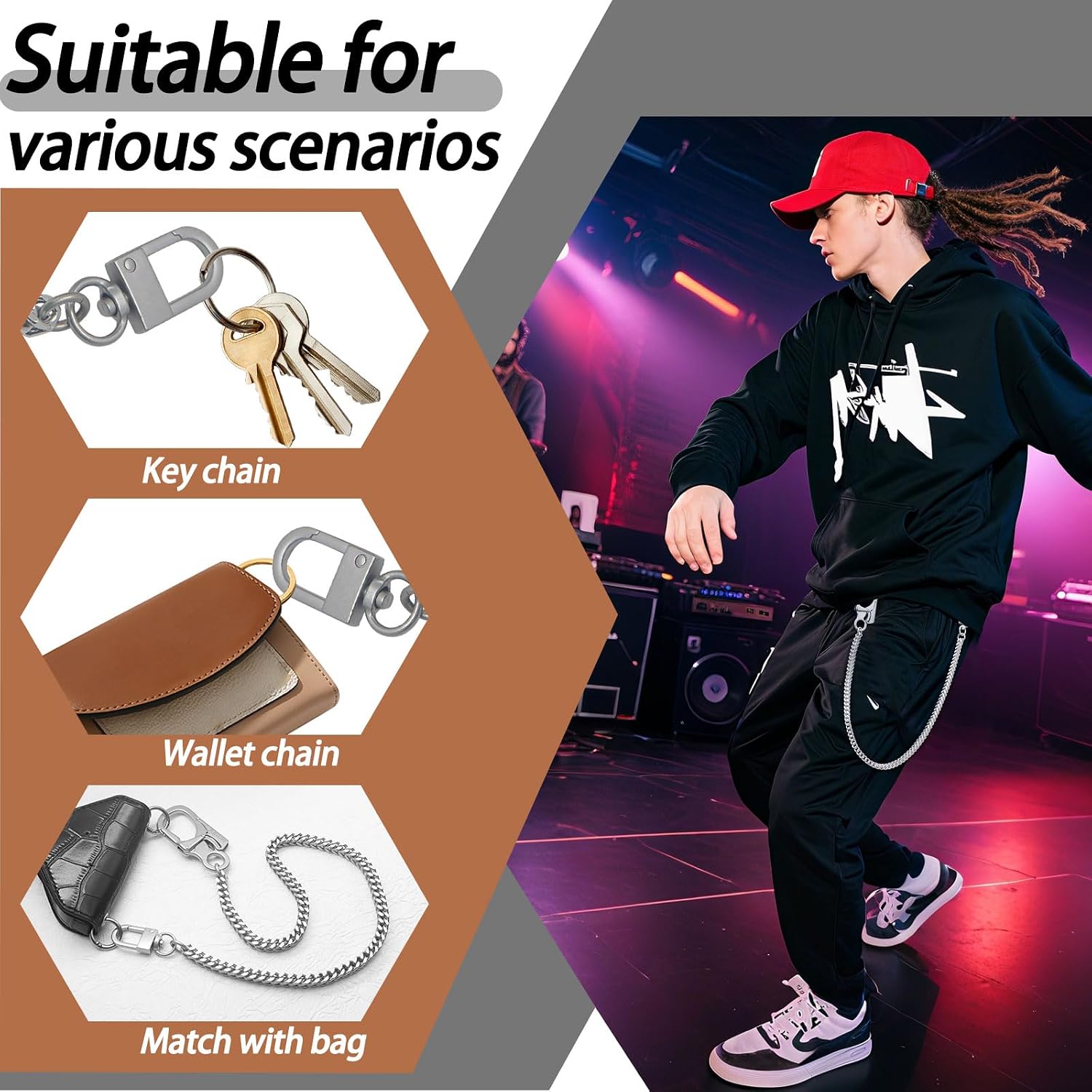 Thumbnail 5 de Ahiller keychain wallet chain 61-63cm