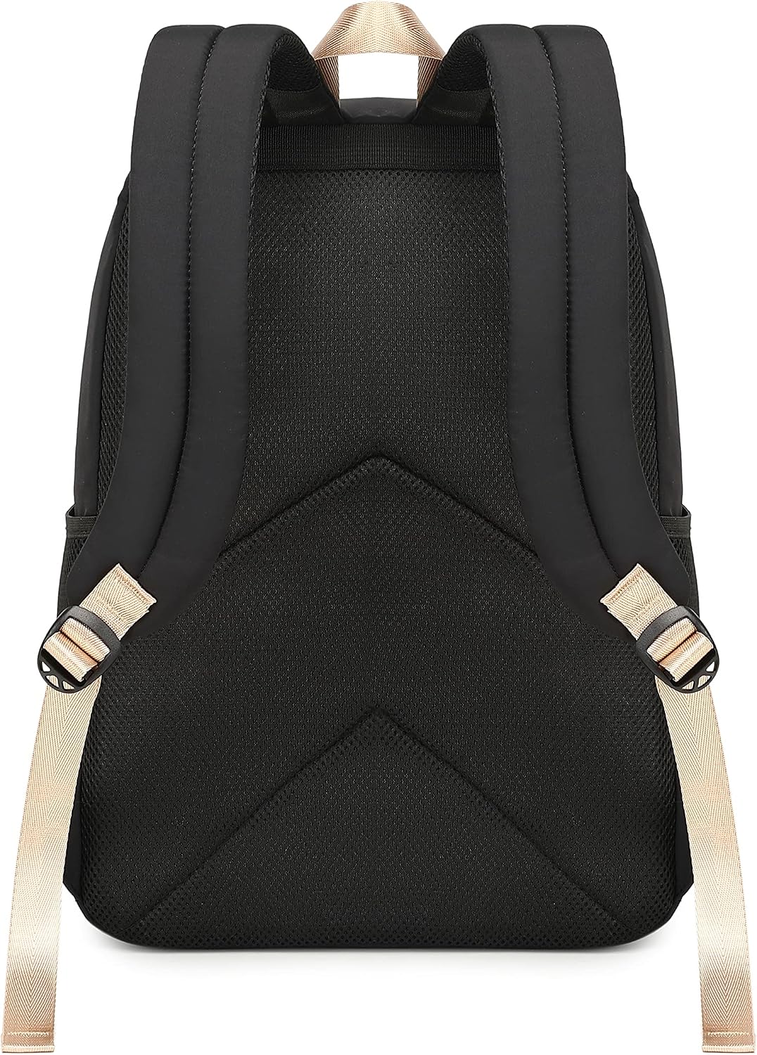 Detalle 2 de Wadirum sac à dos stylisé adolescent (fille/étudiant) noir et kaki, compartiment ordinateur et poches pratiques