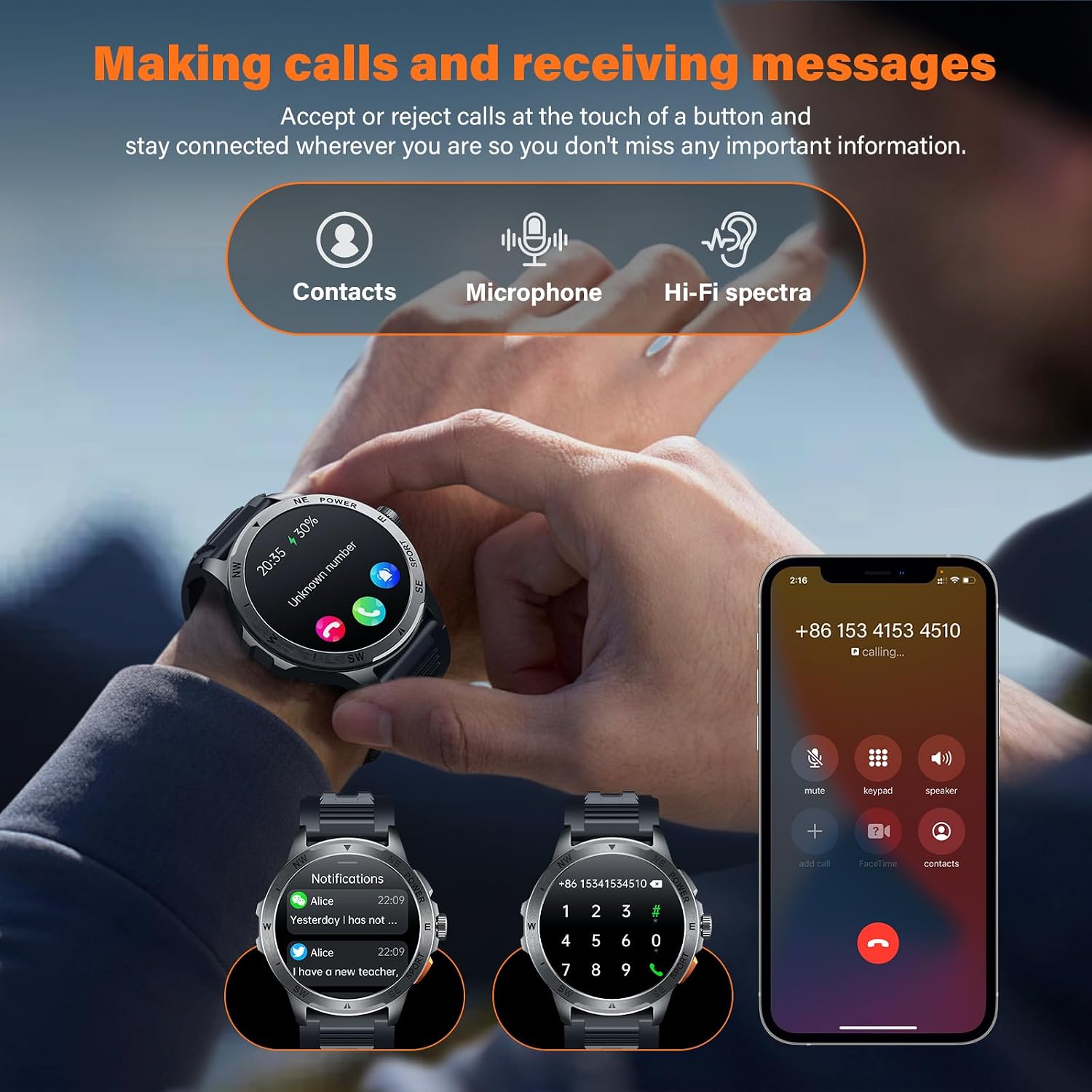 Detalle 1 de 2025 Reloj Inteligente Militar Hombre ⌚ 100+ Modos Deportivos