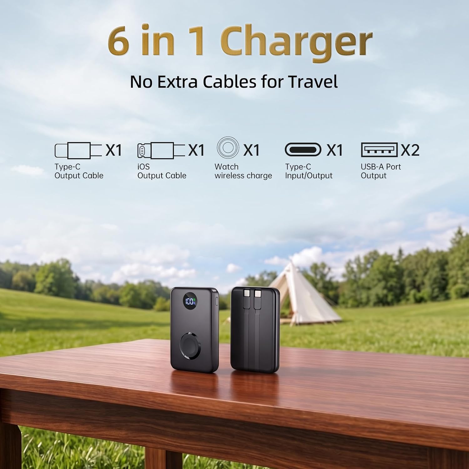 Thumbnail 6 de COPINK P3 15,000mAh Power Bank with Apple Watch Charger, 22.5W PD