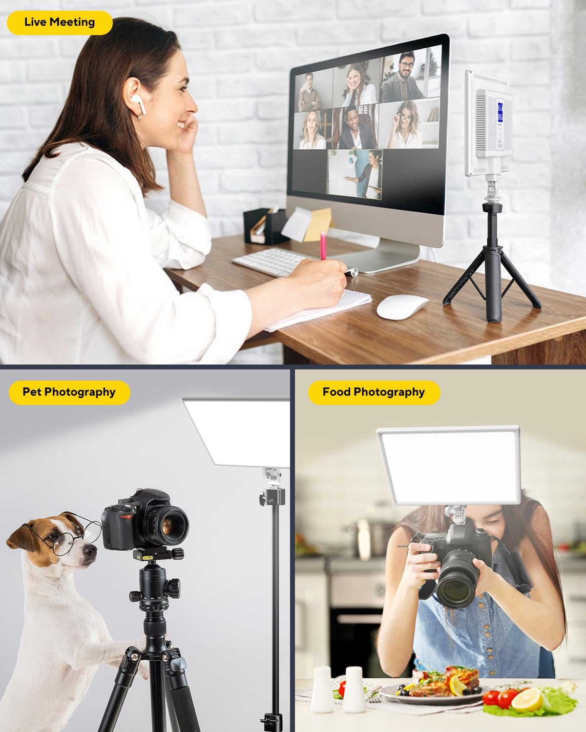 Thumbnail 5 de RALENO LED Video Light (White) with 4000mAh*2 Built-in Batteries, 3200–5600K & 0–100% Dimming