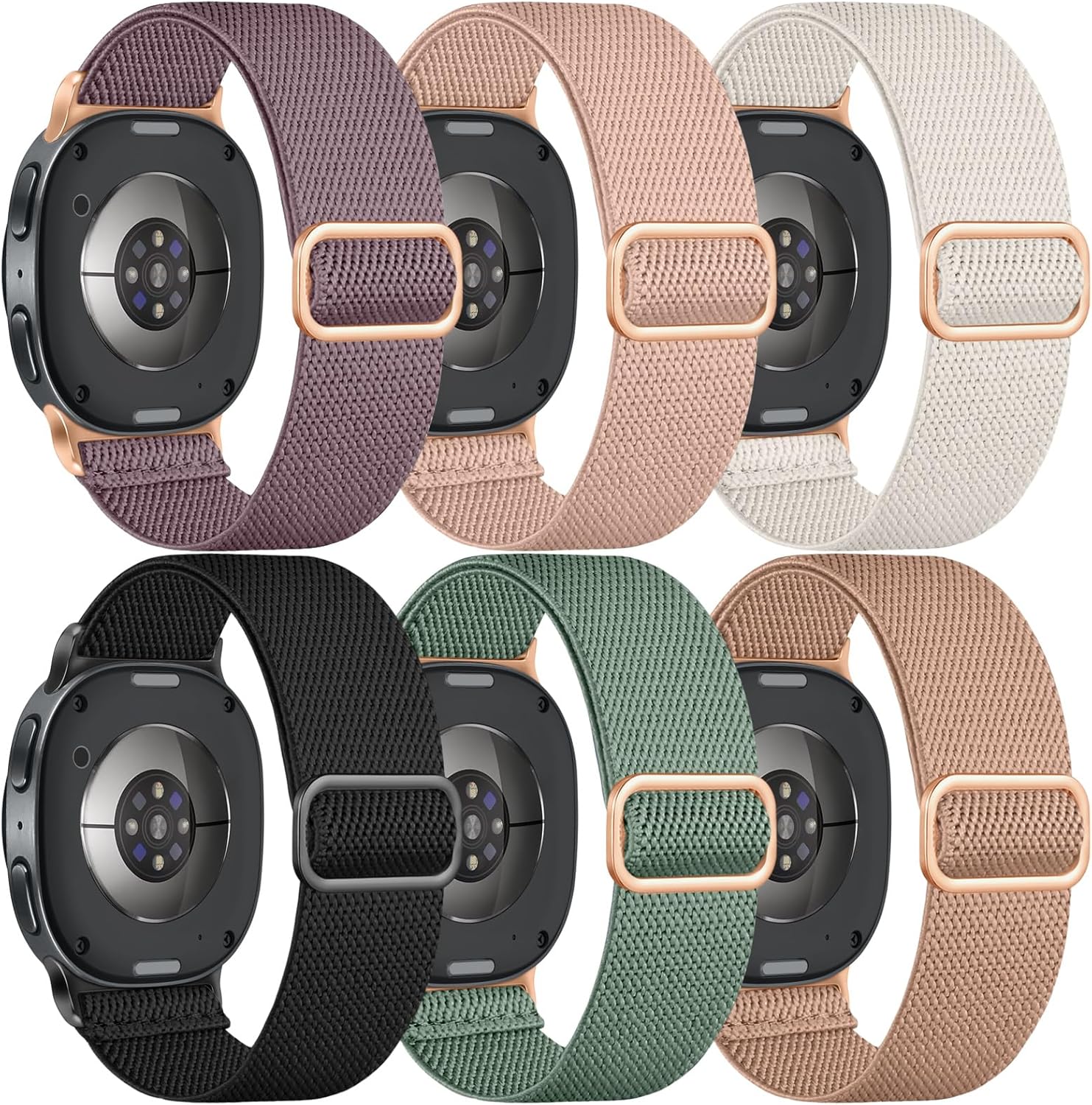 Detalle de Easuny Nylon Stretchy Strap for Samsung Galaxy Watch 8/Classic – 6 Pack