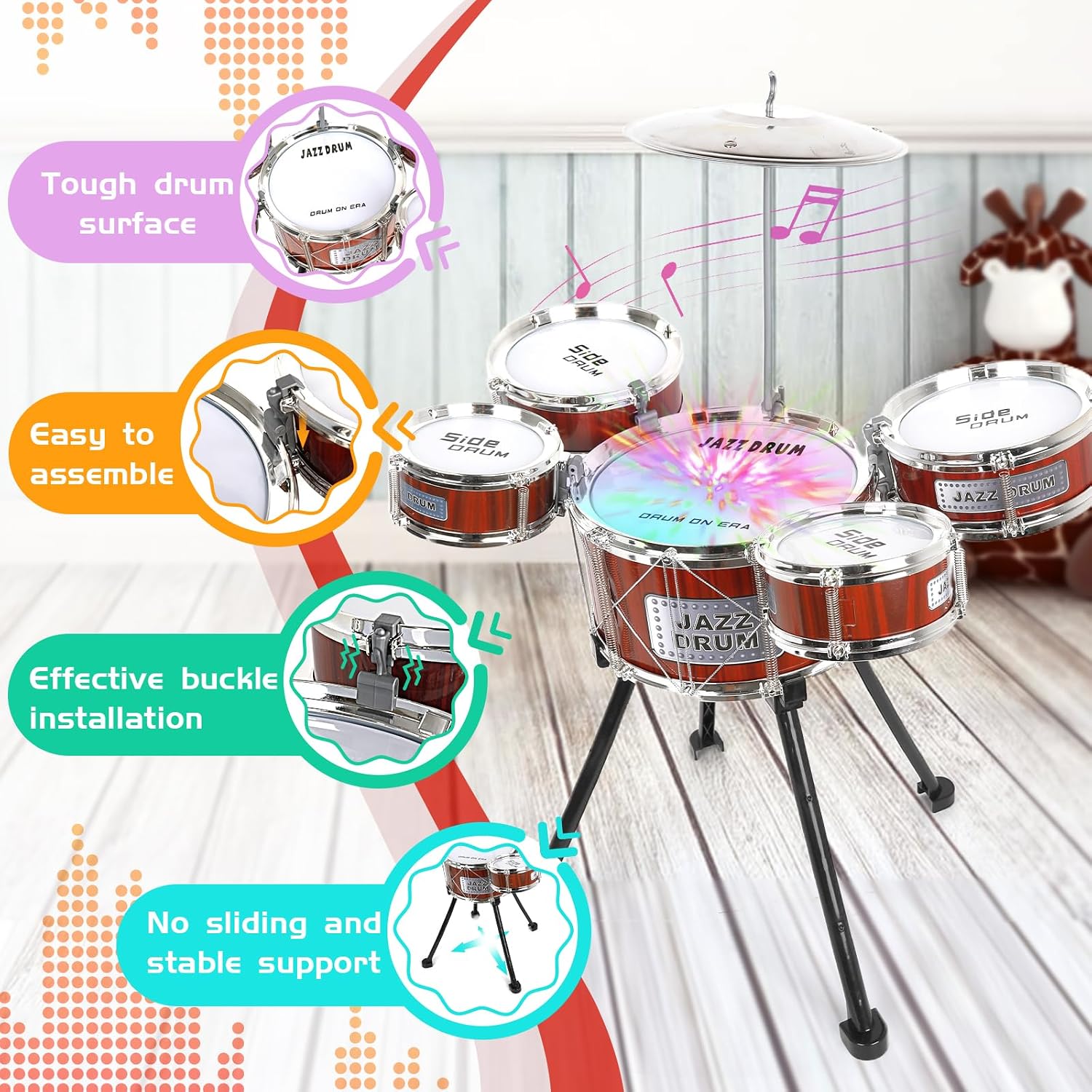 Thumbnail 1 de m zimoon Kids Drum Kit 5‑piece