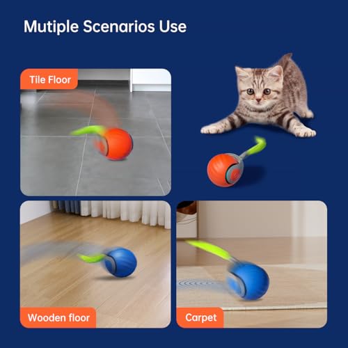 Thumbnail 6 de Kinizuxi Speedy Tail 2.0: pelota interactiva para gatos con cola de plumas y 2 modos