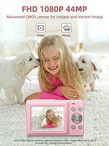 Thumbnail 1 de CAMKORY Digital Camera – FHD 1080p Point & Shoot with 16x Zoom, Anti-Shake, 32GB Bundle for Kids