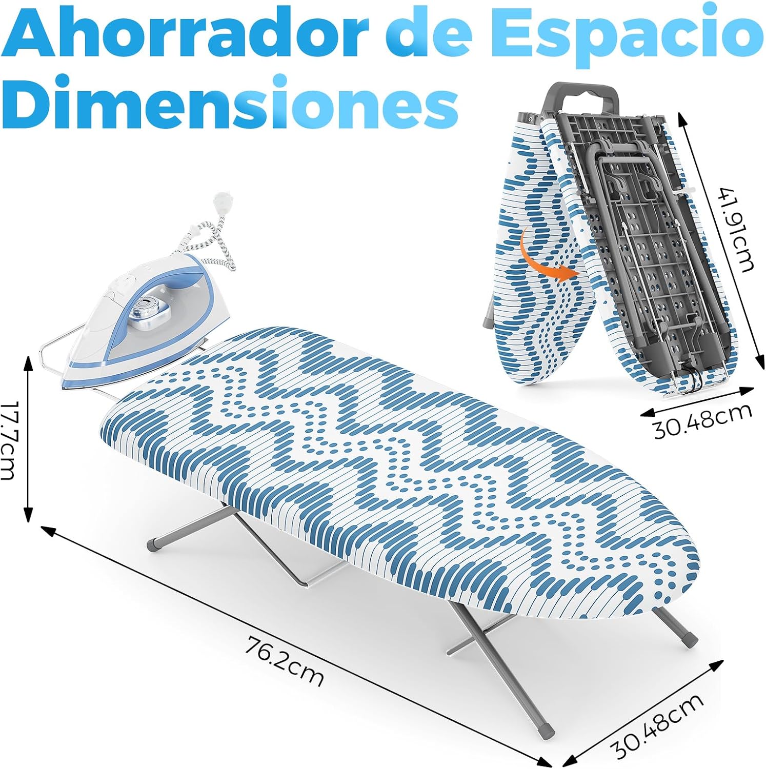 Thumbnail 4 de KINGRACK Foldable Ironing Board with Iron Rest – Small, Tabletop & Travel-Friendly