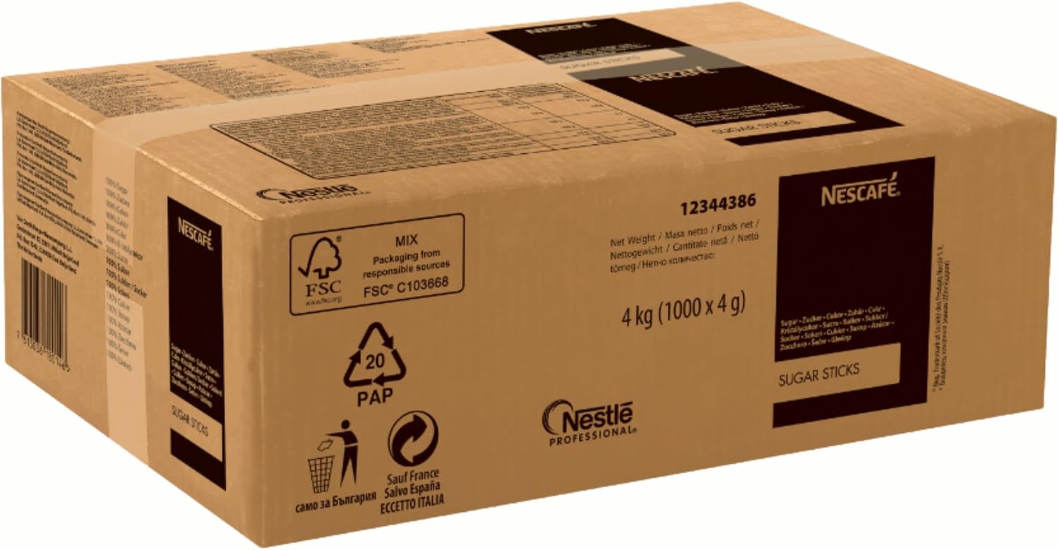 Detalle de NESCAFÉ Zucchero Bianco in bustine da 4 g – 1000 porzioni monodose (4 kg)
