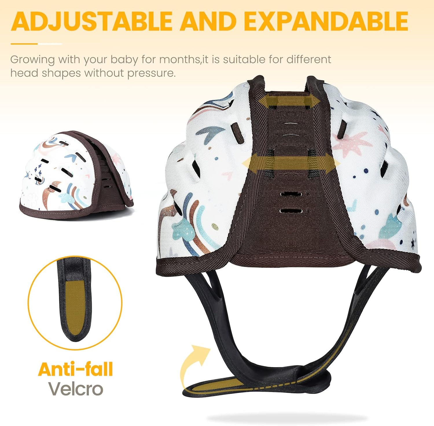 Thumbnail 1 de Orzbow Caschetto Primi Passi traspirante per neonato 6-24 mesi con protezione testa e paracolpi