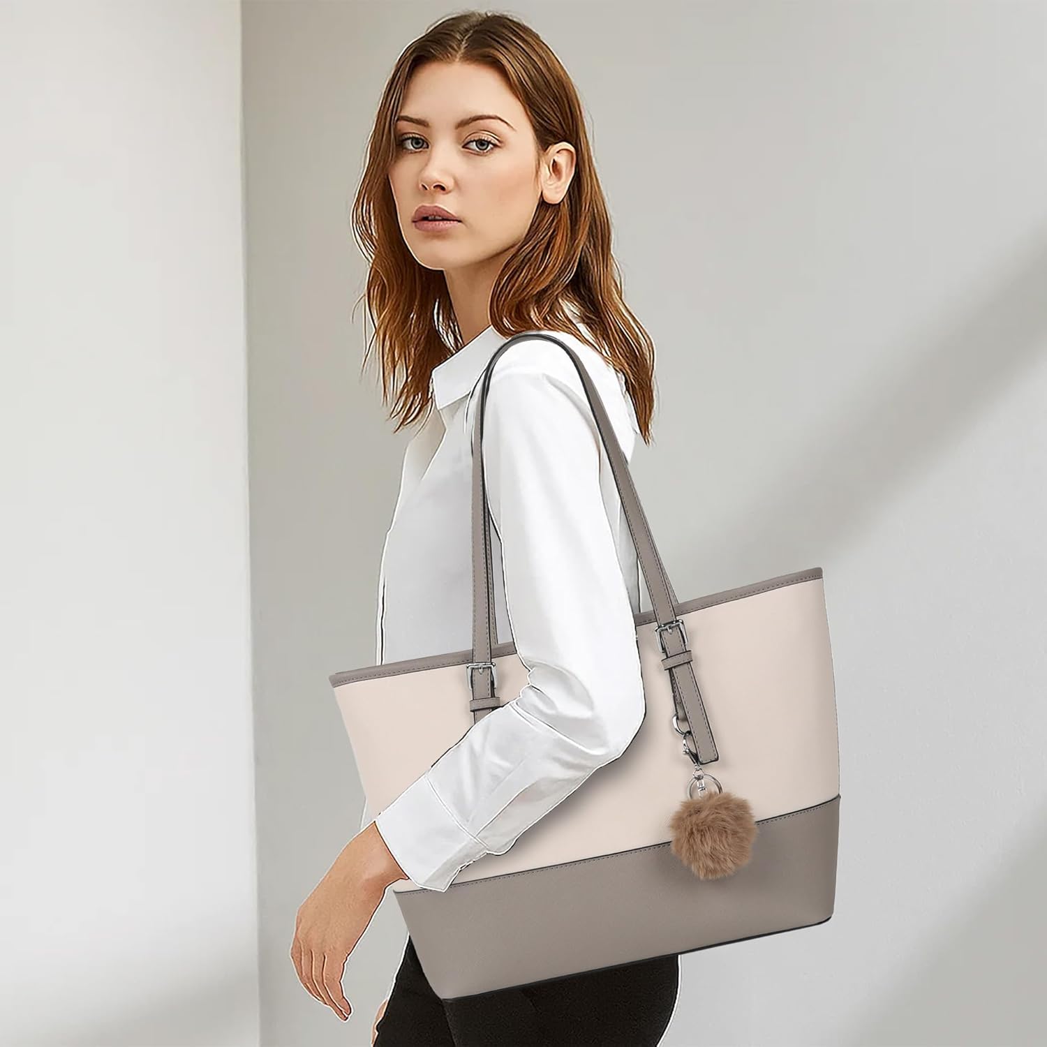 Thumbnail 1 de TANTOMI 15.6-inch tote bag for women with detachable wallet and card holder