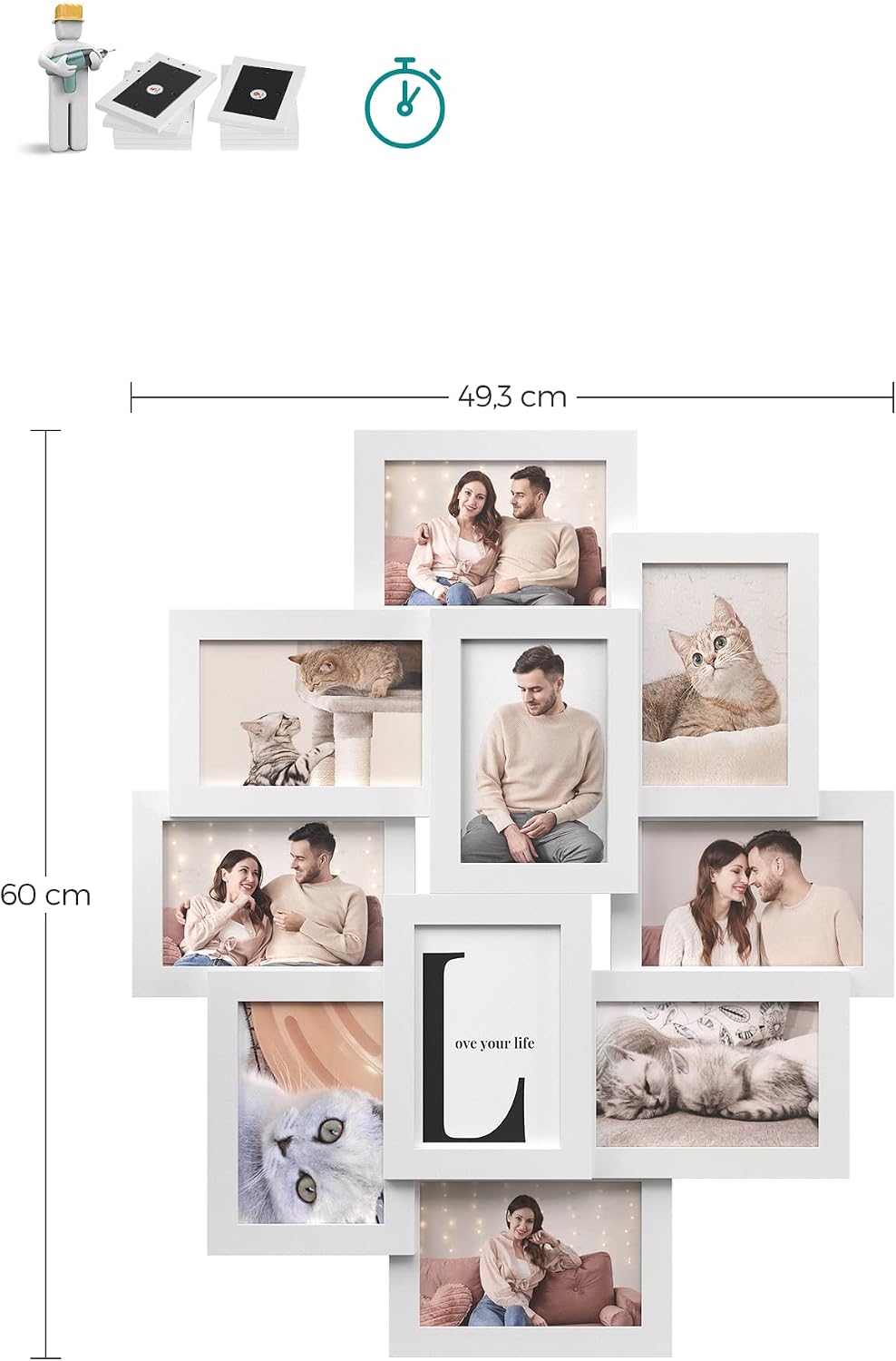Thumbnail 2 de Photo collage frame 10 slot 10x15cm