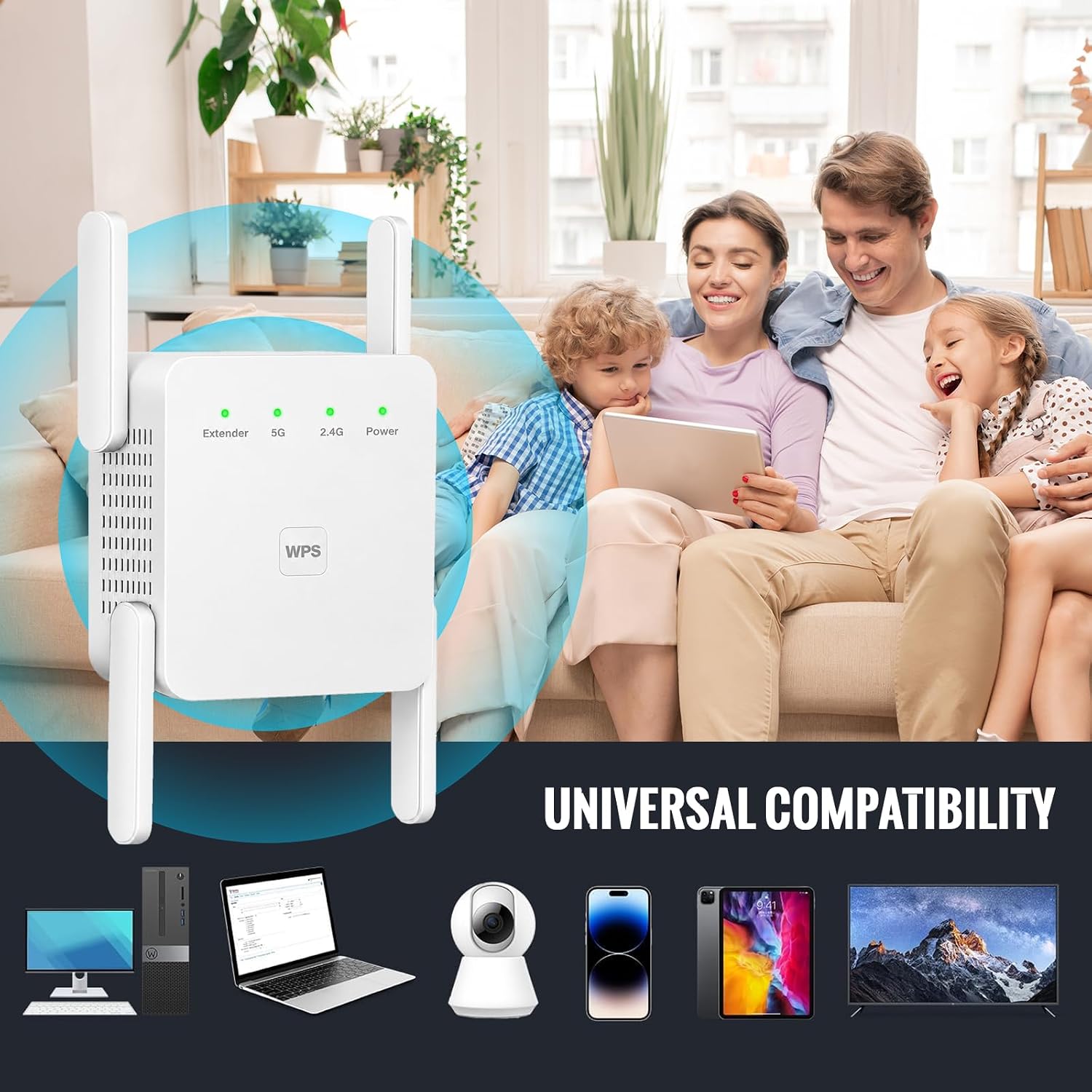 Thumbnail 6 de VERMEYEN Dual-Band WiFi Extender, 1,200 Mbps, Ethernet, 5,000 Sq. Ft.