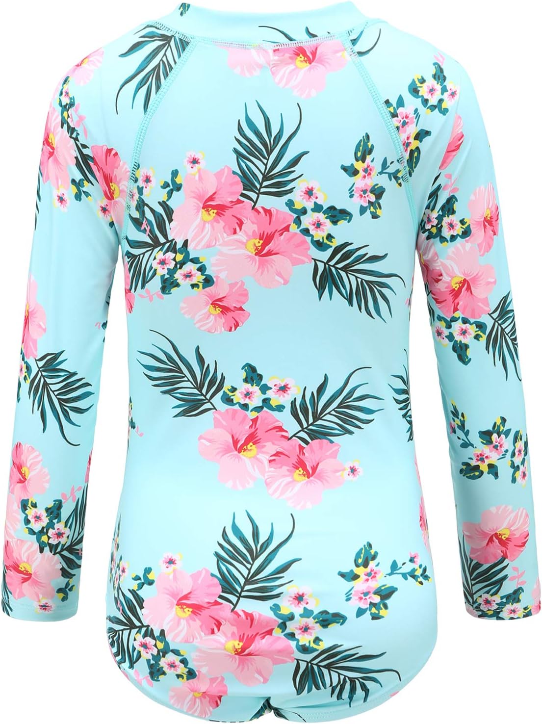 Thumbnail 1 de Aisyee Girls Long Sleeve Swimsuit Kids One Piece Beach Rash Vest (Age 5-16)