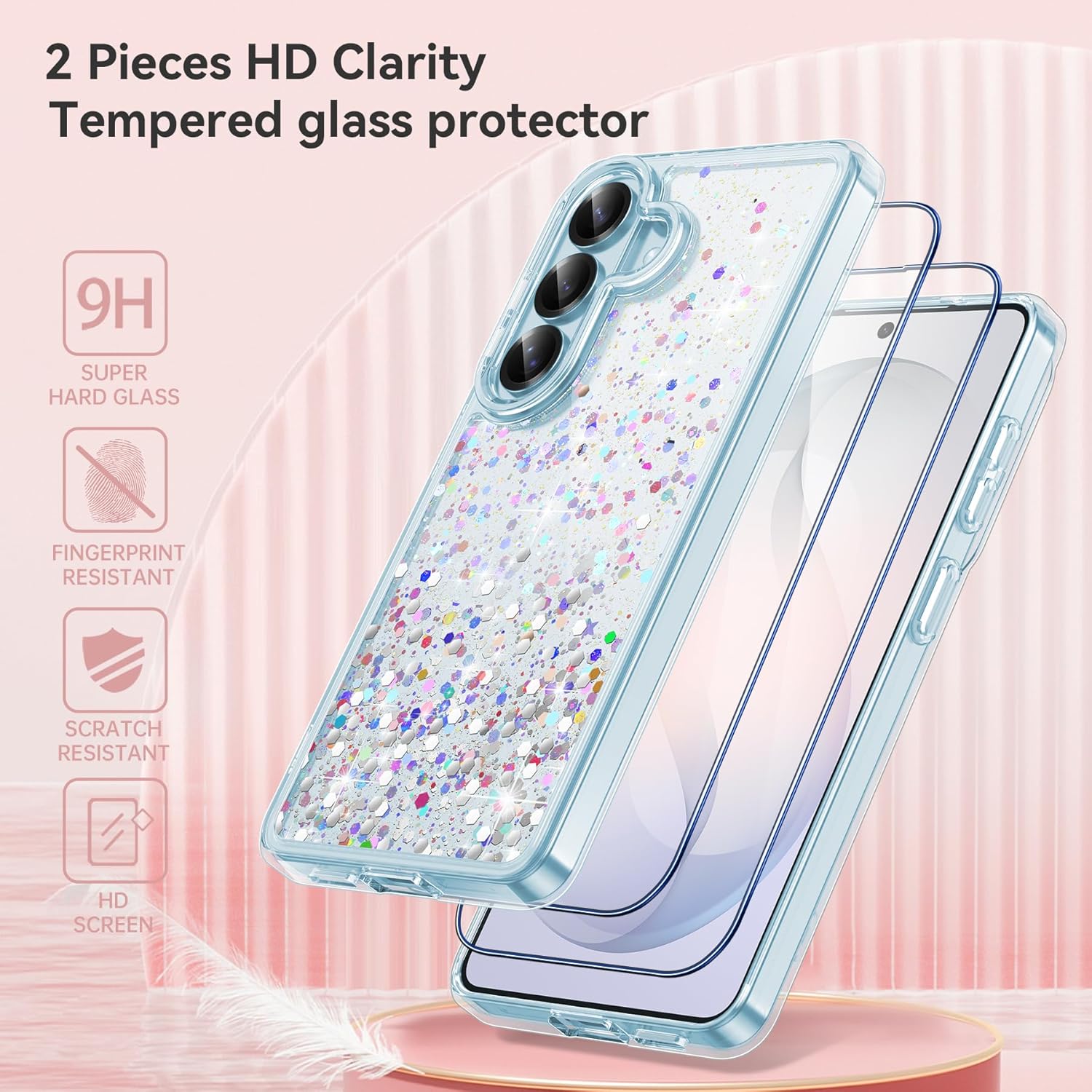 Thumbnail 5 de ivencase Galaxy S26 glitter case with 2 protectors