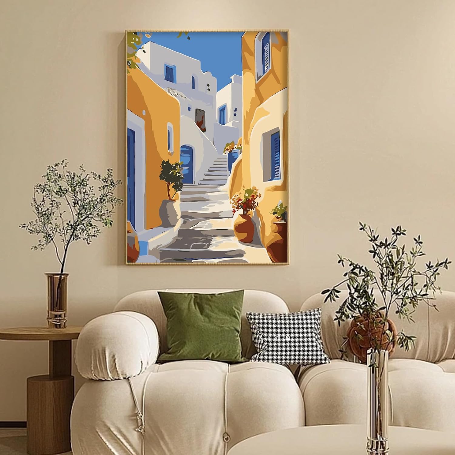 Thumbnail 1 de Paint by Numbers for Adults with Frame – Santorini Easy Framed Kit (8 x 12 Inch)