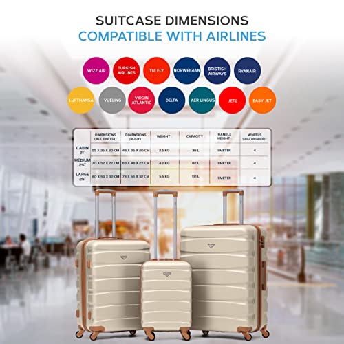 Detalle de Flight Knight Lightweight 4 Wheel ABS Hard Case Medium Suitcase (25")