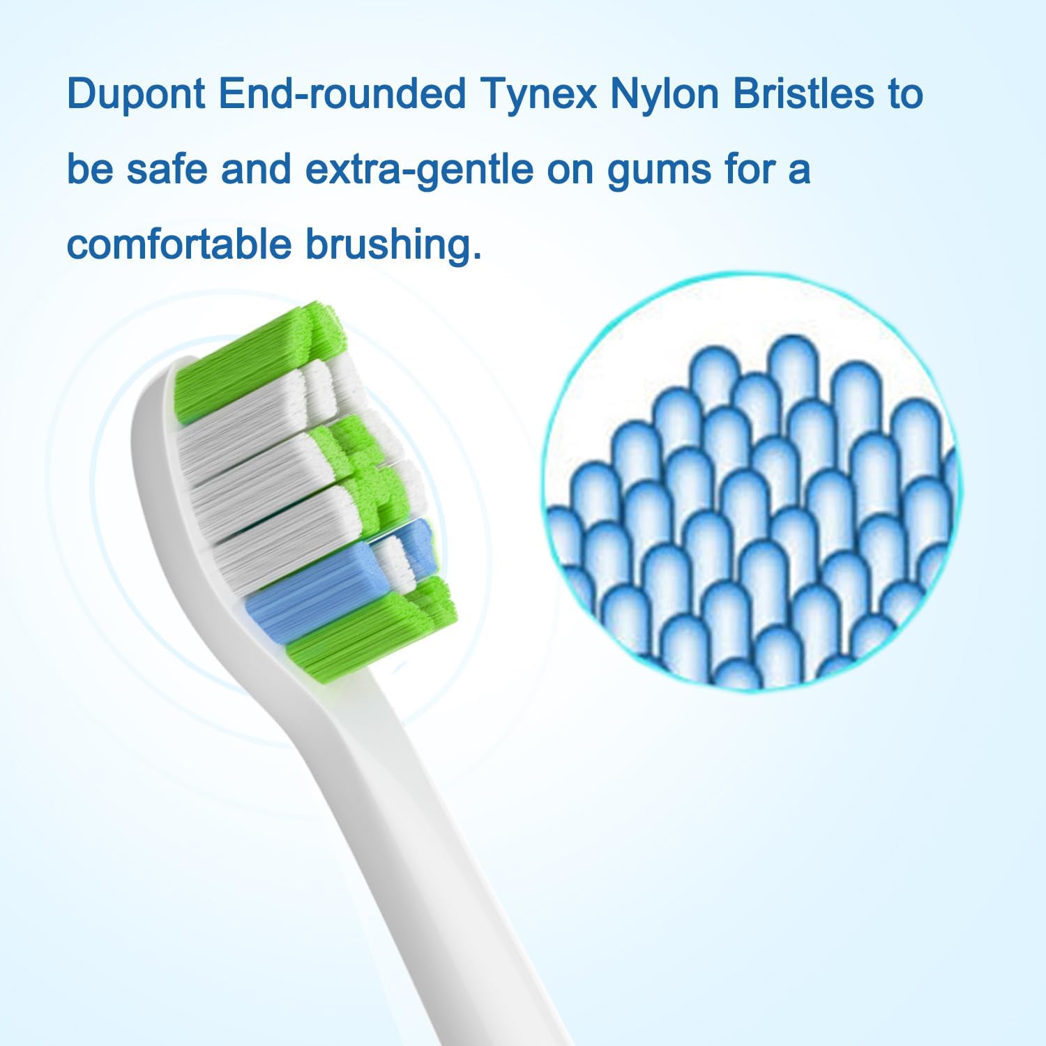 Detalle de Pisonicleara Replacement Toothbrush Heads (10-pc) for Philips Sonicare – Medium Soft with Indicator Bristles