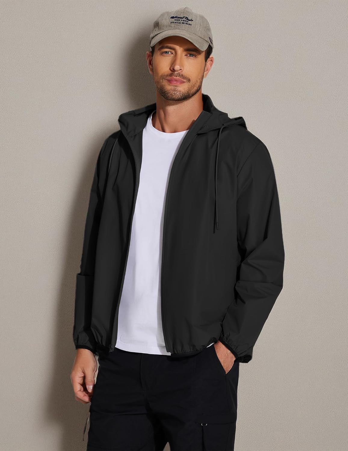 Thumbnail 6 de COOFANDY Men's Light Rain Jacket with Hood: Packable Waterproof Windbreaker for Travel & Outdoors