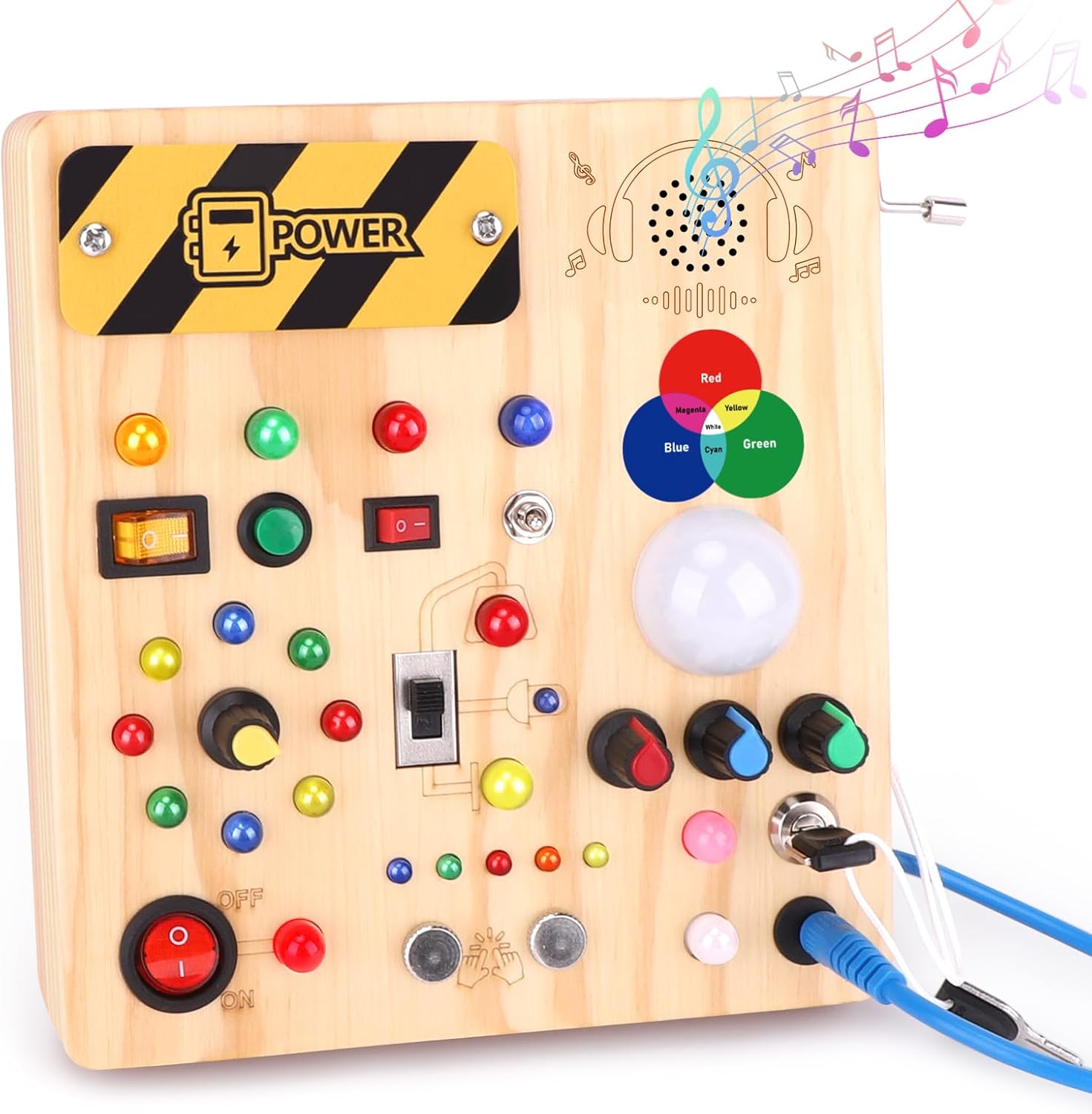 Thumbnail 6 de Busy Board Montessori Holz – 10 Schalter, 23 LEDs, ab 1 Jahr