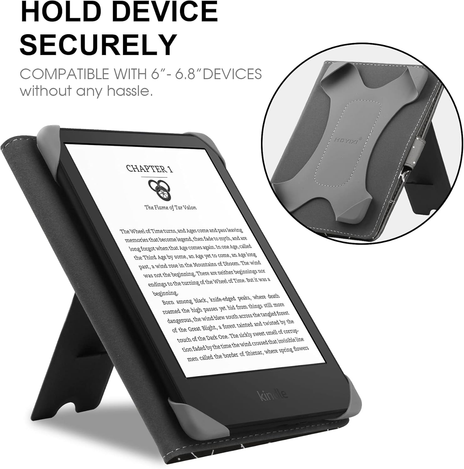 Thumbnail 1 de HoYiXi Universal Hülle: Schützt & Sortiert für 6–6,8'' E-Reader – Kindle Paperwhite, Kobo, PocketBook & mehr (PU-Leder, Standfunktion)