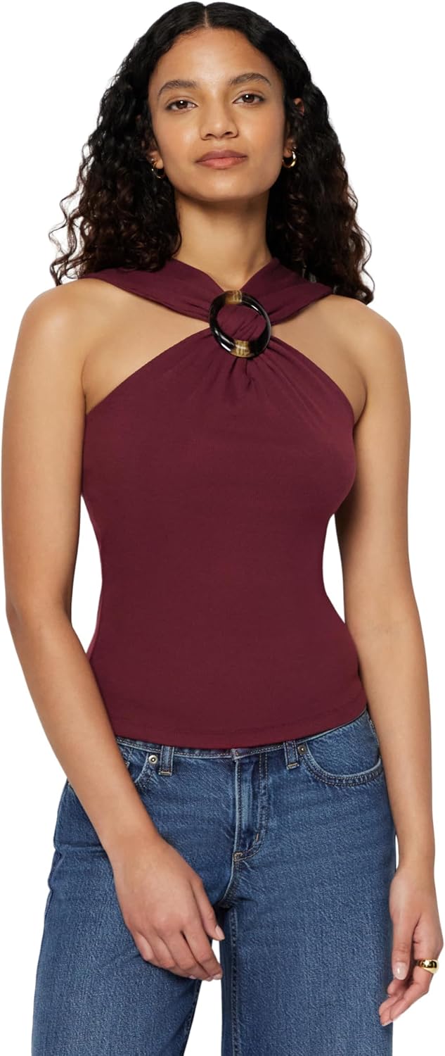 Thumbnail 5 de Amazon Essentials Women's Slim-Fit Ribbed Halter Neck Top with Resin Detail