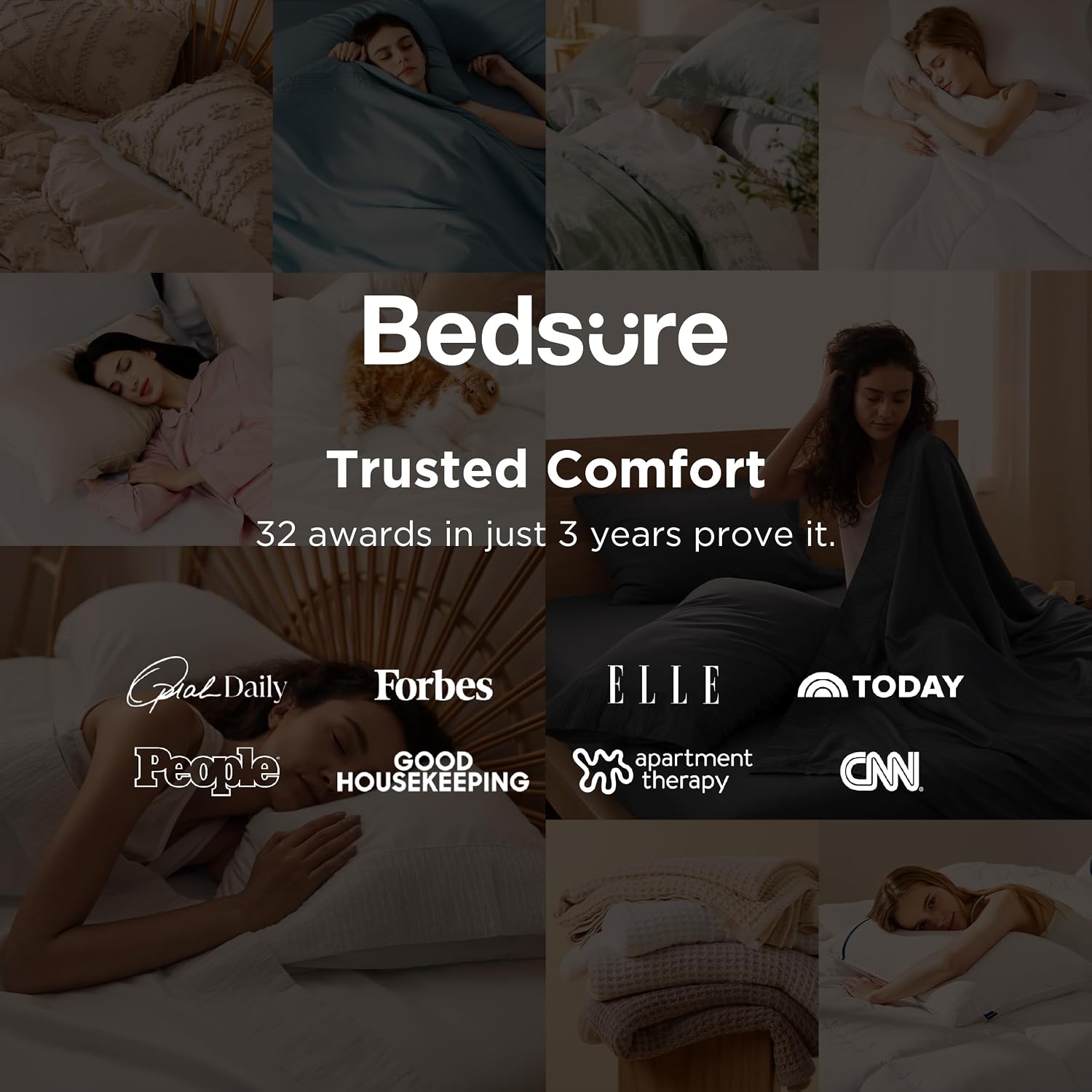 Detalle de Bedsure Full Size Sheet Set, 14-Inch Deep Pocket, Dark Gray Microfiber