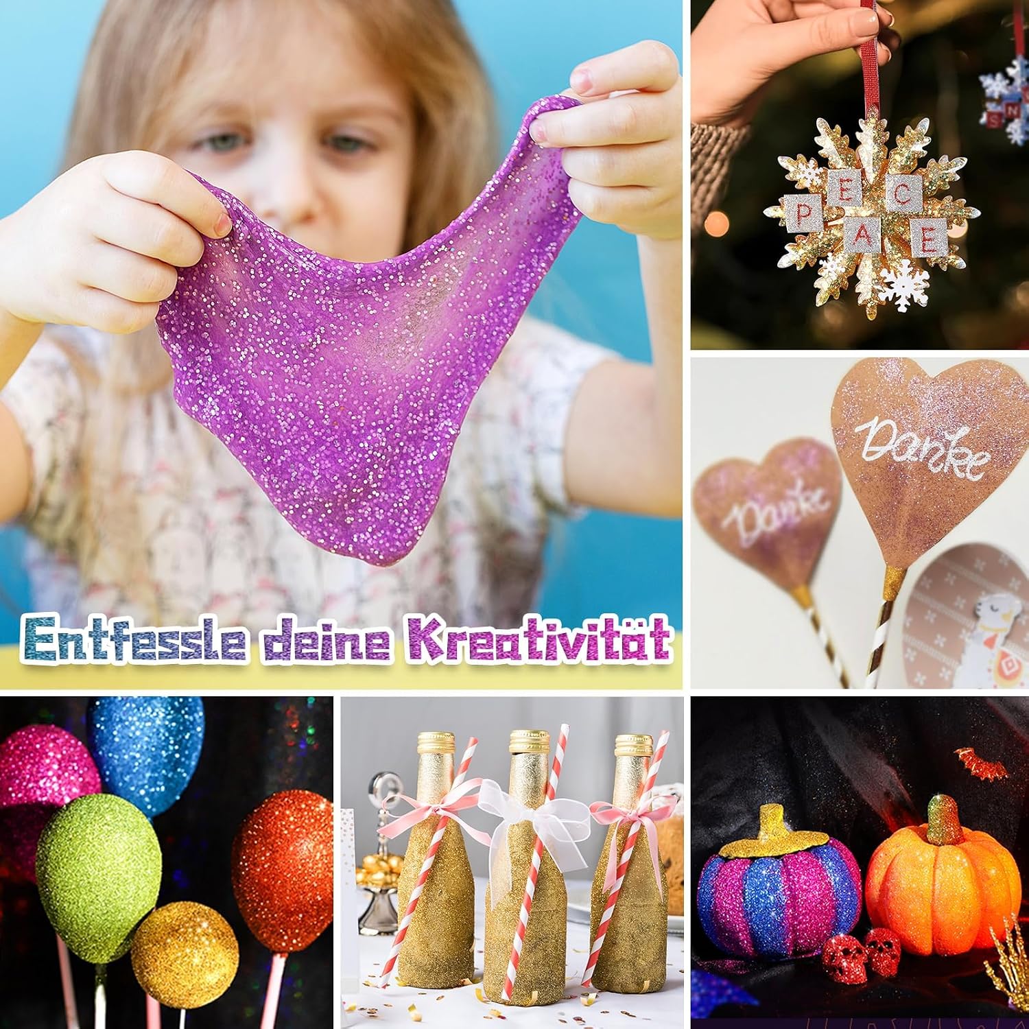 Detalle 2 de Glitzer Tattoo Set Kinder 36 Farben 🎨