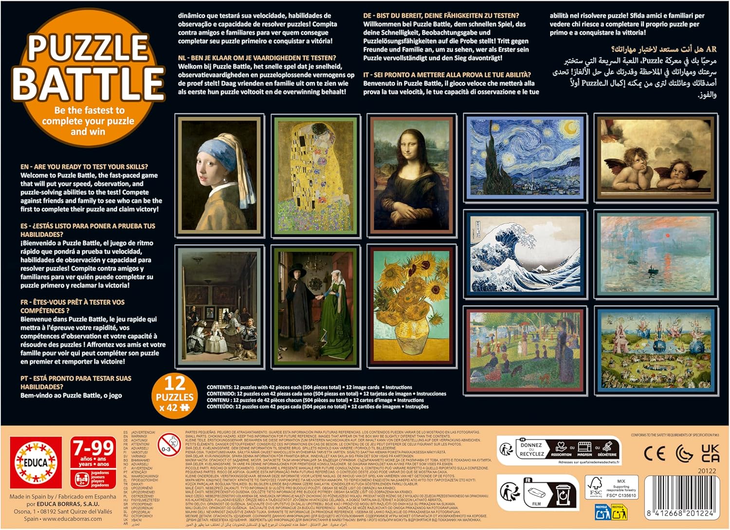 Thumbnail 2 de Puzzle Battle Art Educa – 12 mini-puzzles de 42 pièces (à partir de 7 ans)