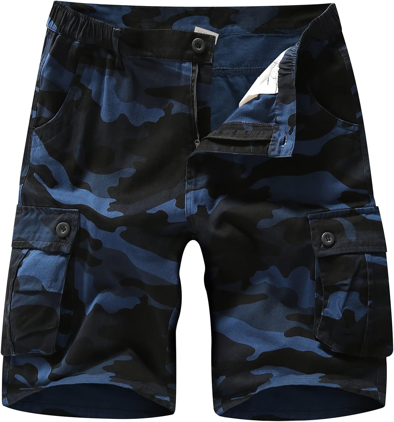 Detalle de APTRO Men's Cargo Shorts, Relaxed-Fit Cotton Twill with Multiple Pockets