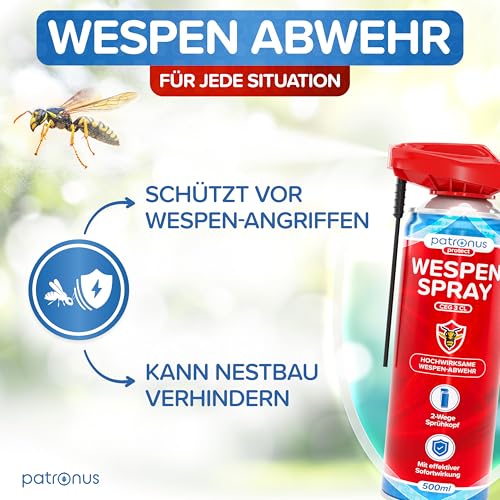 Detalle de Patronus Wespen Spray mit langem Sprührohr – 500 ml, sofortwirkung