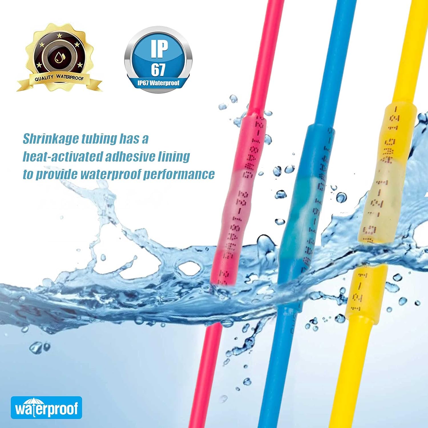 Thumbnail 2 de Kuject Stoßverbinder-Set (210 Stück) mit Schrumpfschlauch, wasserdicht – 10 bis 22 AWG