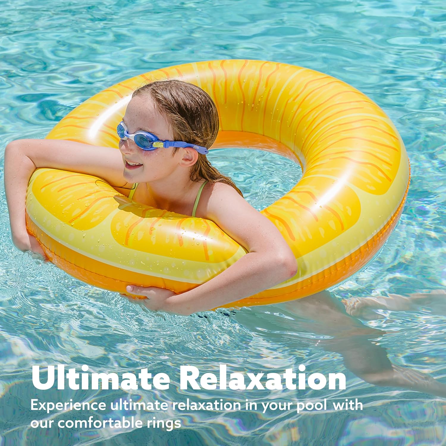 Thumbnail 3 de Sloosh 4 Pack Inflatable Fruit Pool Floats: Watermelon, Kiwi, Pineapple, and Orange Tubes