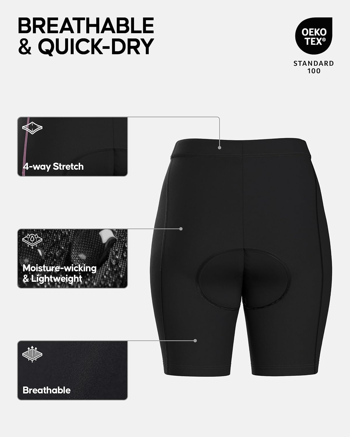 Thumbnail 2 de DANISH ENDURANCE Padded Cycling Shorts for Women – High Waisted