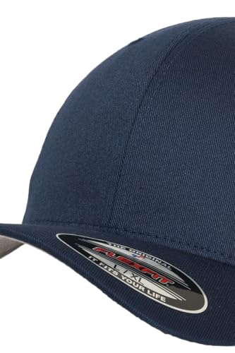 Detalle de Flexfit Wooly Combed Cap – Unisex Baseballkappe, Navy, Jugendgröße